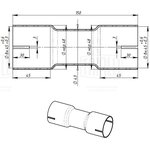 Соединитель труб глушителя под хомут d=45/d=45 L=150 (алюм. сталь) TRIALLI EMP 4545