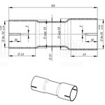 Соединитель труб глушителя под хомут d=50/d=55 L=150 (алюм. сталь) TRIALLI EMP 5055