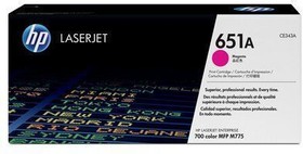 Фото 1/10 Картридж HP CE343A (651A) для принтеров HP LaserJet Enterprise 700 color MFP M775dn, M775f, M775z, M775z+ (пурпурный, 16000 стр.)