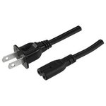 AC-C7 NA, AC Power Cords AC Cord North America, C7 for C8 inlet, 18/2 SPT-2, 6' ...