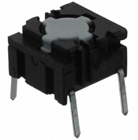 Short-stroke pushbutton, 1 Form A (N/O), 50 mA/24 VDC, unlit , actuator (black), 2 N, THT