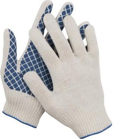 (114001) перчатки трикотажные, 7 класс, х/б, с обливной ладонью DEXX 114001
