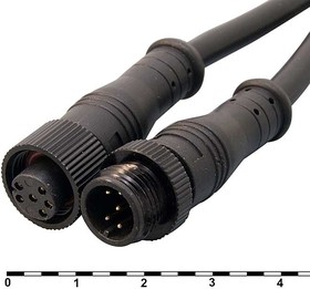 BLHK12-6PB, Разъемы герметичные кабельные (штекер-гнездо) , 6 контактов, IP67, 5 А, 250 В, черные