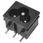 AC-039, Разъем питания IEC-60320 (C6) , 3 контакта, 2.5 А, 250 В, -25…+70 °C, черный