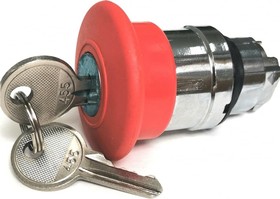 Головка аварийной кнопки металл гриб 22мм ключ КМЕ 56ФКС красный IP65 ZB4BS94.BR