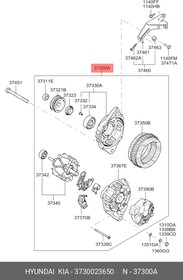 37300-23650, Генератор HYUNDAI Elantra (06-),i30 KIA Ceed,Cerato (90A,13.5V) OE