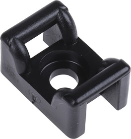 151-24660 KR6G5-PA66W-BK, Self Adhesive Black Cable Tie Mount 12 mm x 18mm, 6mm Max. Cable Tie Width, HellermannTyton | купить в розницу и оптом