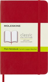 Фото 1/5 Блокнот Moleskine Classic Soft, 192стр, без разлиновки, мягкая обложка, красный [qp613f2]