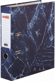 Фото 1/10 Папка-регистратор "Basic" БЮДЖЕТ с мраморным покрытием, 70 мм, без уголка, синяя, 229618