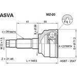 MZ-20, ШРУС наружный 21x56x26