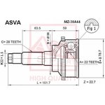 MZ38A44 ШРУСНАРУЖНЫЙ22x56x28