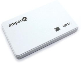 Фото 1/2 Корпус для жесткого диска Amperin AM25U3PW 2,5" USB 3.0 пластиковый, белый