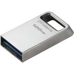 Флешка USB Kingston DataTraveler Micro 128ГБ, USB3.2, серебристый [dtmc3g2/128gb]