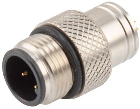 M124AM-MLD, M12 4P A-CODE MOLD CONNECTOR, MALE, SHIELDED 52AK1302