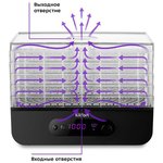 Сушилка для овощей и фруктов KitFort КТ-1936, черный, 5 поддонов