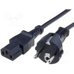 Device connection line, Europe, plug type E + F, straight on C13 jack, straight ...