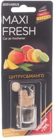 Фото 1/2 Ароматизатор подвесной жидкостный (цитрус и манго) с деревянной крышкой 5мл MAXI FRESH