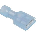 3-350820-2, Ultra-Fast .250 Blue Insulated Female Spade Connector, Receptacle, 6.35 x 0.81mm Tab Size, 1.3mm² to