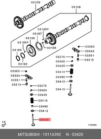 1011A392, Клапан двигателя выпускной MITSUBISHI L200, PAJERO/MONTERO