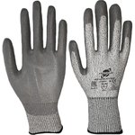 Трикотажные порезостойкие перчатки ПУ покрытие ладони и кончиков пальцев, 13G, р.11, 12 пар 8565-1112