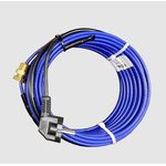 Греющий кабель для установки в трубу с сальниковым узлом - 1м ГКвТ 1м (синий)