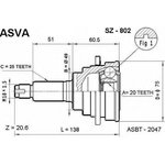 SZ-802, ШРУС наружный 20x49x25