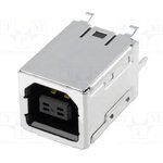 UBBS-4R-D14-4D, Гнездо, USB B, на плату, THT, PIN 4, прямой, Верс USB 2.0, позолота
