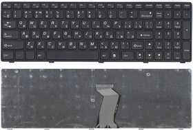 Фото 1/2 Клавиатура для ноутбука Lenovo Ideapad G580 G585 Z580 черная с черной рамкой