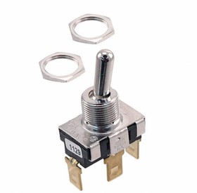 7202C, Toggle Switch - SPDT - On-Off-On - 20A 125VAC - 14.27mm Round Actuator - Non-Illuminated - Quick Connect 0.250" ( ...