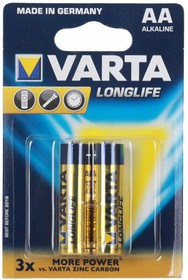 04106101412, Батарейка Varta Long Life (AA, 2 шт.)
