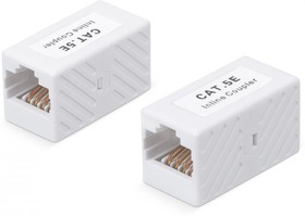 Фото 1/3 WRline WR-CA-8p8c-C5E Проходной адаптер, RJ45-RJ45 (8p8c), категория 5е, неэкранированный, цвет белый