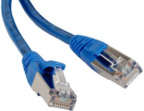 Патч-корд Hyperline PC-LPM-STP-RJ45-RJ45- C5e-0.5M-LSZH-BL Патч-корд F/ UTP, экранированный, Cat.5e, LSZH, 0.5 м, синий