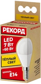 Лампа светодиодная LED P45 7W Е14 3000К 23883
