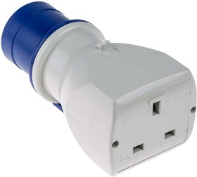 Фото 1/5 610.385, IP20 Blue 1 x 2P + E, 1 x 2P + E Industrial Power Connector Adapter Plug, Socket, Rated At 13A, 250 V