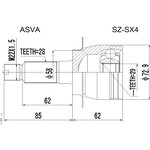 SZ-SX4, ШРУС наружный 29x58x28