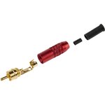 Red Cable Mount RCA Plug, Gold, 5A