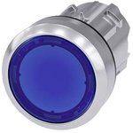 3SU1051-0AB50-0AA0, Push-button switch, 1.22mm, blue, IP67, Flat button
