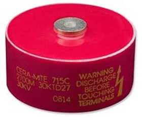 Фото 1/3 715C30DKT50, Single Layer Ceramic Capacitor (SLCC) 500pF 30kV dc -20 ? +80% Y5U Dielectric 715C Series