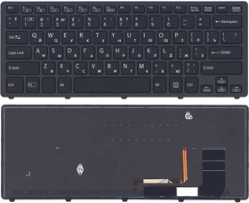 Клавиатура для ноутбука Sony SVF14N черная с подсветкой