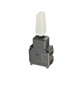 A18KH-AB, Toggle Switches (ON)OFF(ON) .370 WHT RIGHT ANGL PC .4VA