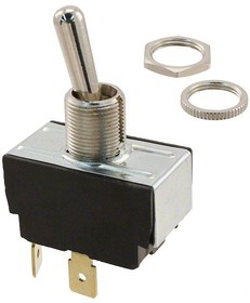Фото 1/3 6GA5B-73, Toggle Switches 1-pole, (ON) - None - OFF, 10A/15A 250VAC/125VAC 3/4 HP, Non-Illuminated Bat Style Toggle Switch with .250 Tab (Q