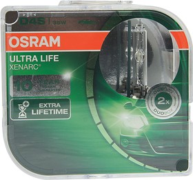 Фото 1/3 66440ULT-HCB, Лампа ксеноновая D4S 35W P32d-5 4300K 42V 3200лм бокс (2шт.) Ultra Life OSRAM