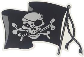 05031/045696, Наклейка виниловая вырезанная "Пиратский флаг" 11х15см AUTOSTICKERS