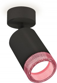 Фото 1/3 Ambrella Комплект накладного поворотного светильника XM6313003 SBK/PI черный песок/розовый MR16 GU5.3 (A2210, C6313, N6152)