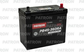 PB45-360RA, Аккумулятор PATRON ASIA 12V 45AH 360A (R+) B0 тонкие клеммы JIS T1 237x127x227mm 11,3kg