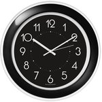 Часы настенные TROYKATIME (TROYKA) 122201202, круг, черные, черная рамка ...
