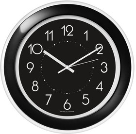 Фото 1/5 Часы настенные TROYKATIME (TROYKA) 122201202, круг, черные, черная рамка, 30х30х3,8 см