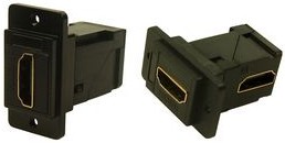 Фото 1/2 CP30753MB3, Panel Feed-through Black Metal Frame Connector, M3, HDMI Socket - HDMI Socket