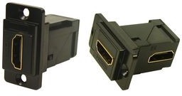 CP30753MB, Panel Feed-through Black Metal Frame Connector, CSK, HDMI Socket - HDMI Socket