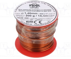 DN2E1,40-200G, Coil wire; double coated enamelled; 1.4mm; 0.2kg; -65?200°C